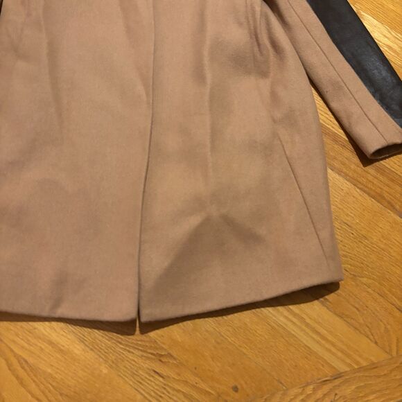 French Connection Coat Womens 2 Brown Wool Blend Lined Adjustable Buckle Front - Picture 4 of 8